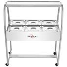 Buffet Mesa Térmica Fria 6 Cubas Com Tampa