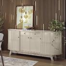 Buffet Mônaco Tampo e Base Curvos Calacata Off White Madetec Buffet Mônaco Tampo e Base Curvos Calacata Off White Madetec