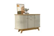 Buffet Monza 136cm 4 Portas 2 Gavetas Internas e 2 Prateleiras Cumaru e Opala Liberty Móveis