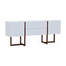 Buffet Ondas 2 Portas E 2 Gavetas - Amêndoa Branco Buffet Ondas 2 Portas E 2 Gavetas - Amêndoa Branco