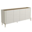Buffet Para Sala de Jantar 4 Portas 1 Gaveta Pés Industrial Dourado Naim I03 Luna Louro - Lyam