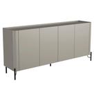 Buffet Para Sala de Jantar 4 Portas 1 Gaveta Pés Industrial Preto Naim I03 Grigio - Lyam