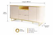Buffet Para Sala de Jantar Atlanta 180cm Off White/Dourado