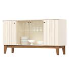 Buffet para Sala de Jantar Eiffel com Portas de Vidro Off White Nature Henn Buffet para Sala de Jantar Eiffel com Portas de Vidro Off White Nature Henn