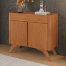 Buffet para Sala de Jantar Laqueado 100% Mdf 2 Portas 92cm Pés Madeira Maciça Aros