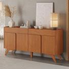 Buffet para Sala de Jantar Laqueado 100% Mdf 4 Portas 172cm Pés em Madeira Maciça Aros Buffet para Sala de Jantar Laqueado 100% Mdf 4 Portas 172cm Pés em Madeira Maciça Aros