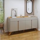 Buffet para Sala de Jantar Laqueado 100% MDF 4 Portas 172cm Pés em Madeira Maciça Aros