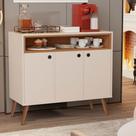 Buffet Paris 3 Portas Pés Palito Off White/Freijó - Móvebrinque Buffet Paris 3 Portas Pés Palito Off White/Freijó - Móvebrinque