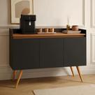 Buffet primus gold 3 portas preto mel Buffet primus gold 3 portas preto mel