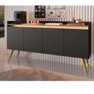 Buffet primus gold 4 portas preto mel Buffet primus gold 4 portas preto mel