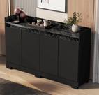 Buffet real 04 pts preto/marmore preto