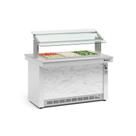 Buffet Refrigerado 6 Cubas Gbrf140 Gelopar 6gns 220v Branco E Mármore