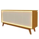 Buffet Requinte 4 Portas com Led Gelius Cor Naturale Off White