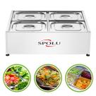 Buffet Self Service Salada Rechaud 4 Cubas Frias Gastronômicas Inox Restaurante Balcão Térmico Gelo