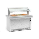 Buffet Térmico Linha Vitra GBTA-140 BR Branco/Mármore c/ Vidros Serigrafados e Iluminação LED - Gelopar