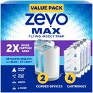 Bug Catcher ZEVO MAX Flying Insect Trap 2 dispositivos e 4 cartuchos