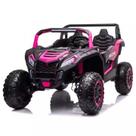 Buggy eletrico infantil racing 24v rosa 4x4 arco iris carros eletricos