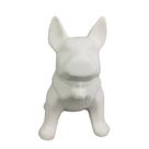 Buldogue Lumière: Escultura Decorativa em Cerâmica Branca Fosca