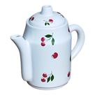 Bule 1L Café Chá Tradicional Cor Branco cerejá ceramica Bule 1L Café Chá Tradicional Cor Branco cerejá ceramica
