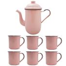 Bule Café Esmaltado 1,25 Litros e 6 Xícaras 70ml Tradicional