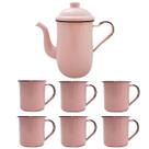 Bule Café Esmaltado 1,25 Litros e 6 Xícaras 70ml Tradicional