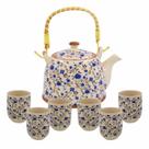 Bule Chaleira Cerâmica Oriental com 6 Copos e Infusor Teapot Bule Chaleira Cerâmica Oriental com 6 Copos e Infusor Teapot