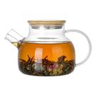 Bule Chaleira Vidro Borossilicato Tampa Bambu 800ml