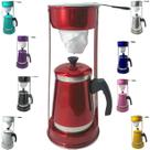 Bule Com Mancebo Coador De Café colorido Retro em Alumínio Mariquinha Cafeteira