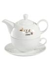 Bule Com Xicaras E Pires De Porcelana 240ml - 420ml