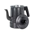 Bule Craqueado Preto Para Café Chá De Alumínio Repuxado 1l