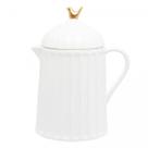 Bule de Cerâmica Colibri com Tampa Branco 600ml Wolff