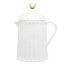 Bule de Cerâmica Colibri Com Tampa Branco 600ml