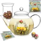 Bule de vidro Teabloom 1000ml, fogão, seguro para micro-ondas