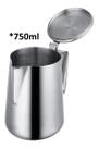 Bule Leiteira Inox 750ml Jarra Com Tampa Café Chá Leite