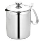 Bule Leiteira Leite Café Aço Inoxidável Com Tampa Barista Profissional 750ml -