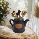 Bule Pequeno Elegance Decorativo - Preto Flowers