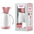 Bule Térmico Branco 700ml Com Suporte Para Filtro Rosa Bule Térmico Branco 700ml Com Suporte Para Filtro Rosa