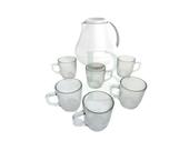 Bule Térmico Branco com kit de 6 Xícaras de Vidro