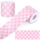 Bulletin Board Border Zonon Checkerboard, papel rosa de 65 pés