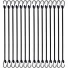 Bungee Cord Joneaz Mini, 23 cm, ganchos revestidos de plástico, pacote com 15