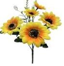 Buquê 5 Girassóis Artificiais 26cm - Decoração
