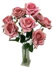 Buquê 9 rosas outonais artificiais envelhecidas arranjos