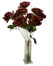 Buquê 9 rosas outonais artificiais envelhecidas arranjos