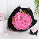 Buquê artificial Seebeellar Glitter Roses 25 rosas cor de rosa
