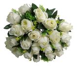 Buquê Com 24 Rosas Artificiais Grande 40cm Flores Arranjo