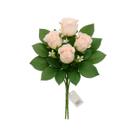 Buquê Com 9 Botões Rosas Champagne Pantalla Artificiais 30cm