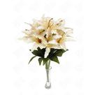 Buque com 9 Lírios Envelhecidos White em Plástico/Tecido 53cm - H8