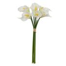 Buque copo leite ramalhete com fita silicone branco 33cm - Flor Arte