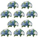 Buquê de arranjo de bolas de flores NUPTIO, 10 peças de azul empoeirado