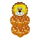 Buque de Balões Animal Print 24"- Leão - 01 Balão Metalizado + 6 Balões Látex - Partiufesta - Rizzo